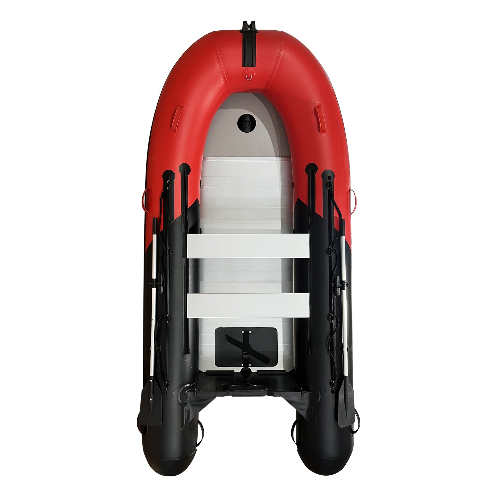 Wkersiy 360cm Inflatable Boat (Sport Red) - 0.9mm Heavy Duty PVC Fishing Boat with Aluminum Floor - 4 Adults + 1 Child - CE Certified