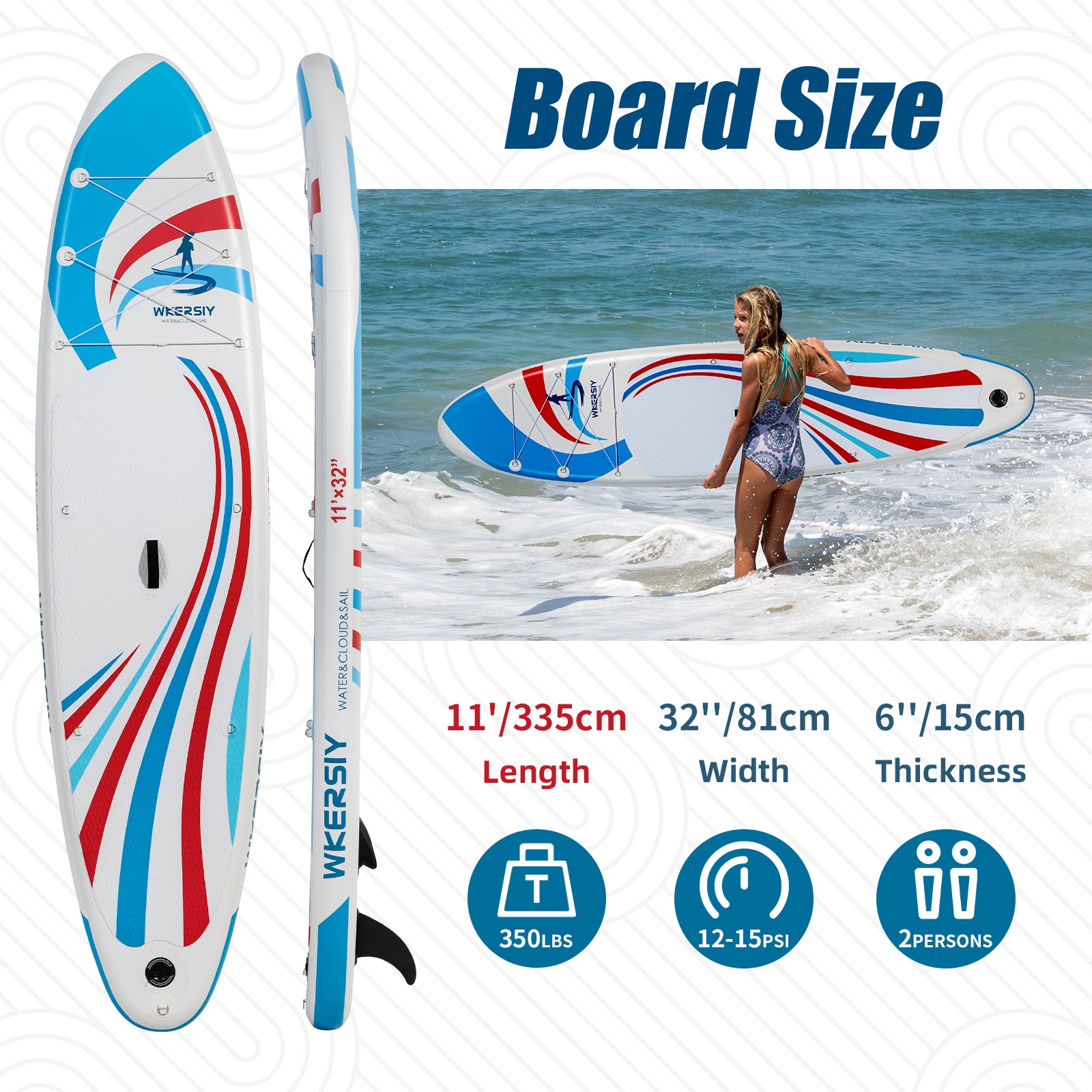 11ft Red Wide All-Round SUP | Ultra-Durable Inflatable Board for