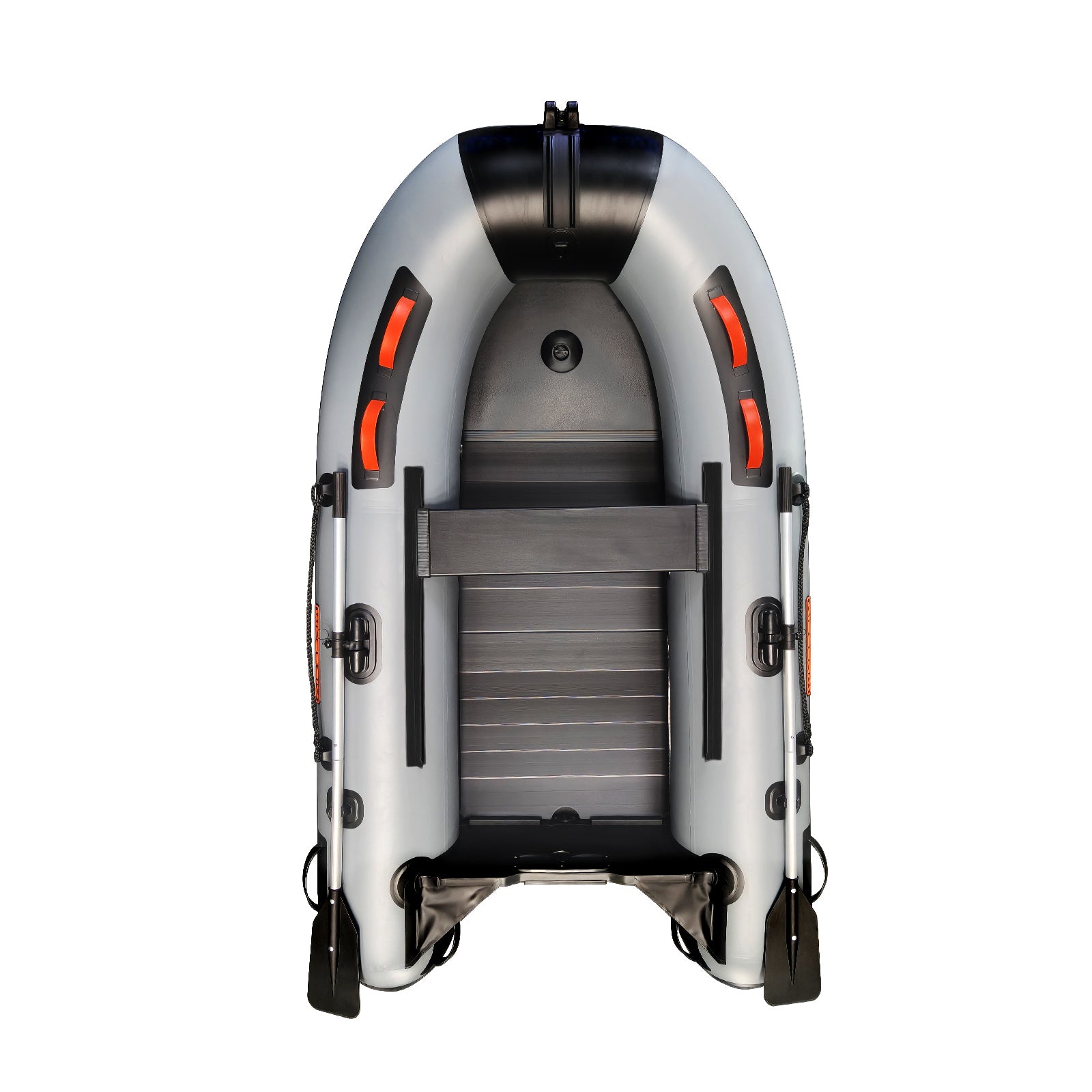 Wkersiy 270cm Inflatable Boat (Classic Grey) - 8'10" Heavy Duty PVC Fishing Dinghy with Aluminum Floor - 3 Person Capacity - CE Certified