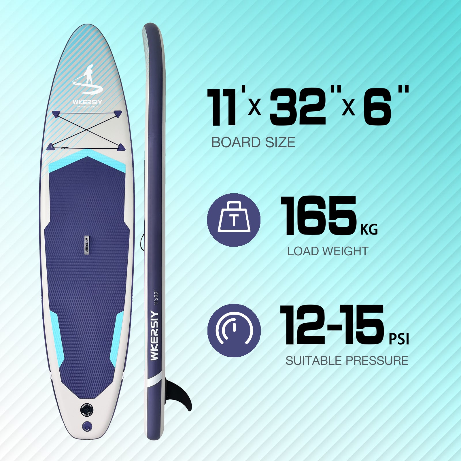 11ft Grey Inflatable SUP Board | All-Water Performance Series