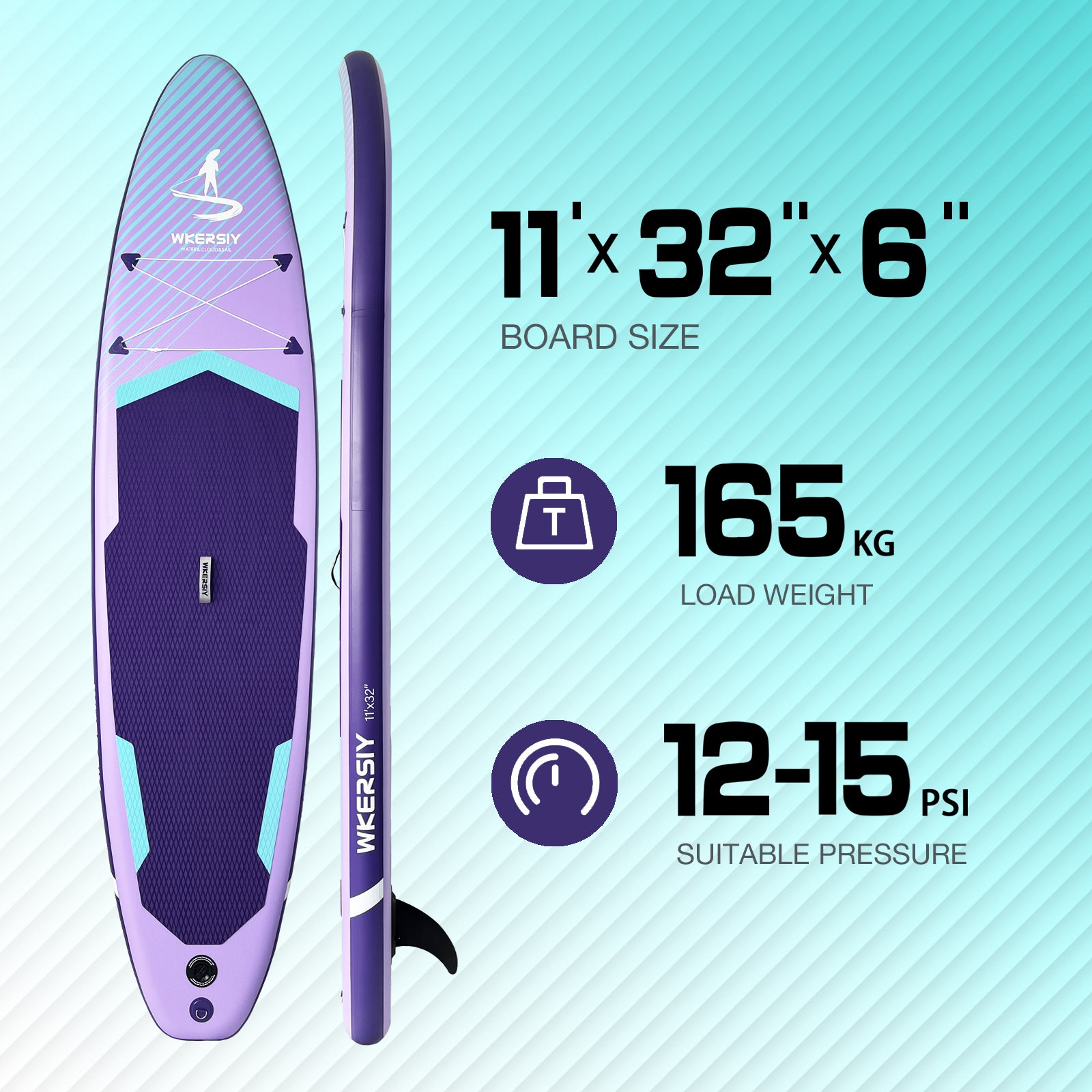 11ft Purple Inflatable SUP Board | All-Water Performance